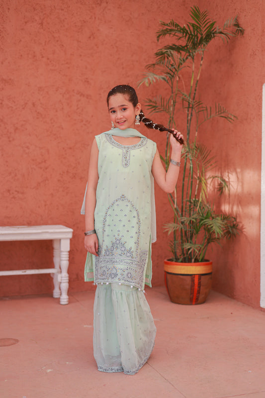 Mint Green Gharara-KG 011