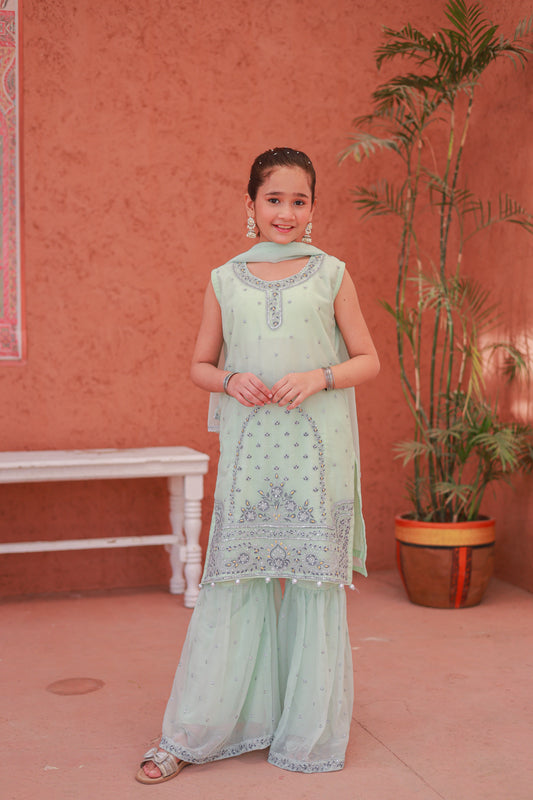 Mint Green Gharara-KG 011