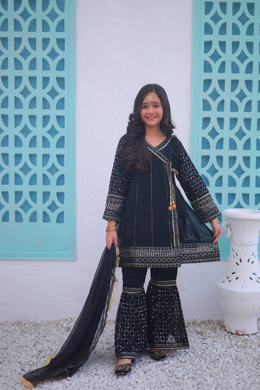 Black Angrakha Gharara -KG 004