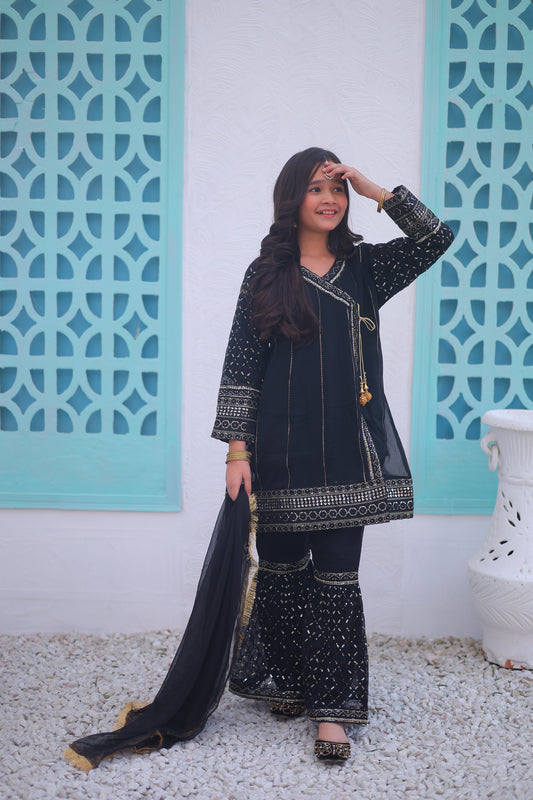 Black Angrakha Gharara -KG 004