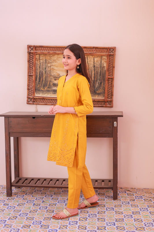 Mustard 2pcs Suit-KST 033