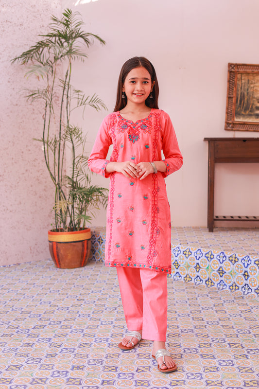 Flamingo Pink 2pcs Suit-KST 034