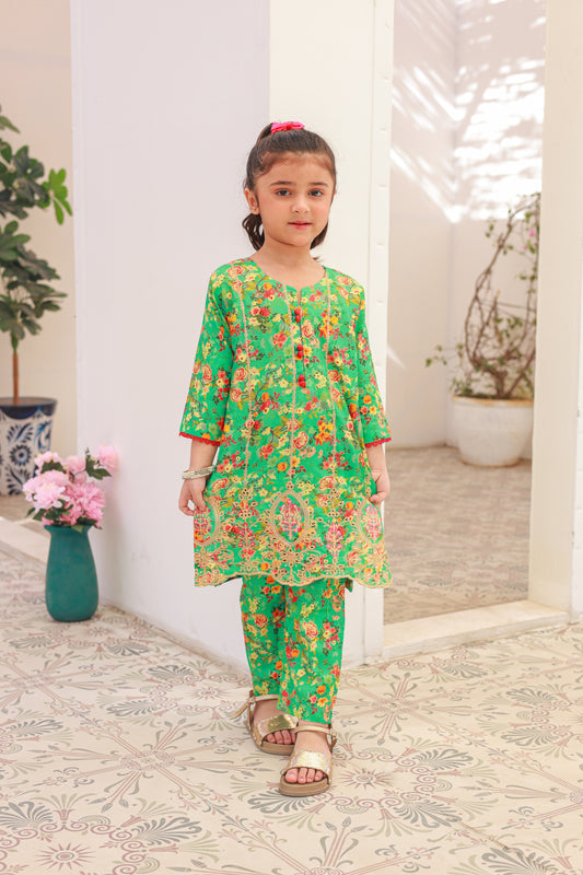 Apple Green Lawn 2Pcs suit-KST 014